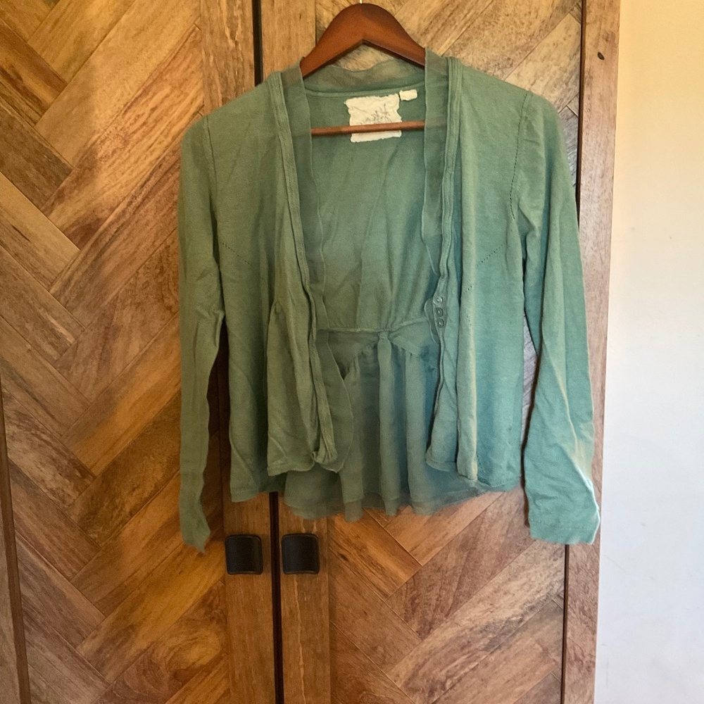 Anthropologie Women's Green Cardigan